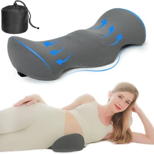 Unyqoos ® Lendensteunkussen met Ergonomisch Traagschuim voor Optimale Rugondersteuning en Pijnverlichting