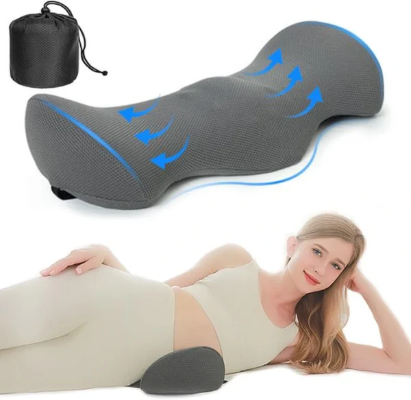 Unyqoos ® Lendensteunkussen met Ergonomisch Traagschuim voor Optimale Rugondersteuning en Pijnverlichting