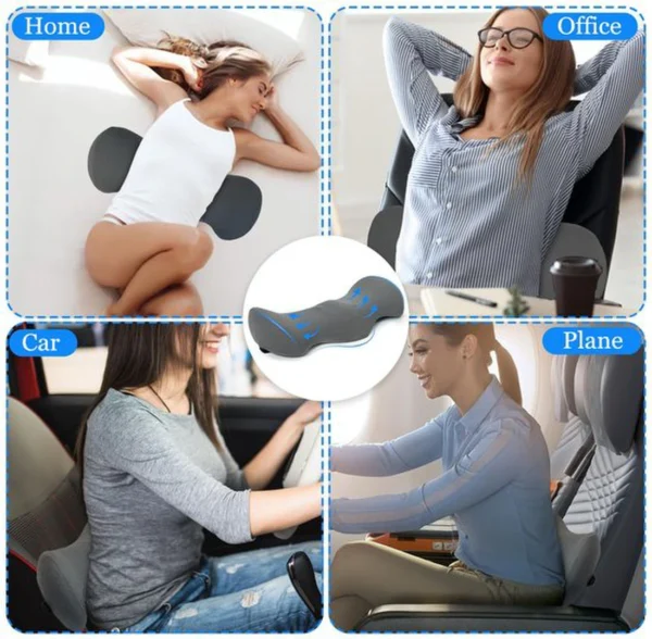 Unyqoos ® Lendensteunkussen met Ergonomisch Traagschuim voor Optimale Rugondersteuning en Pijnverlichting