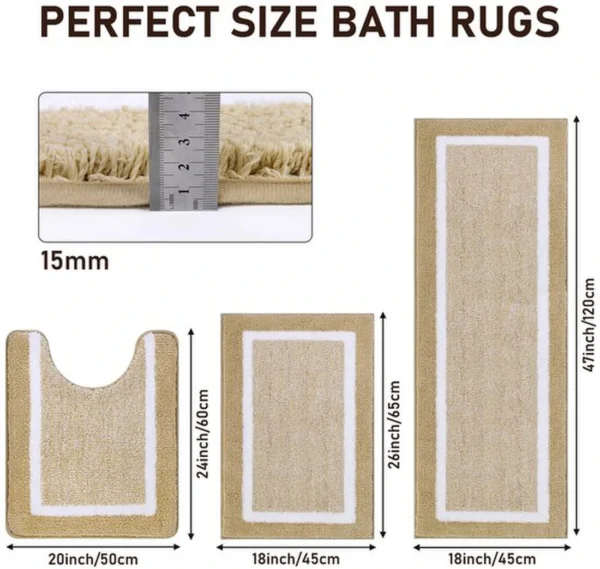 P-87213230376731-20260405133934.webp Unyqoos ® Luxueuze Drie-Delige Badkamer Matten Set van Zachte Microvezel voor Comfort en Veiligheid