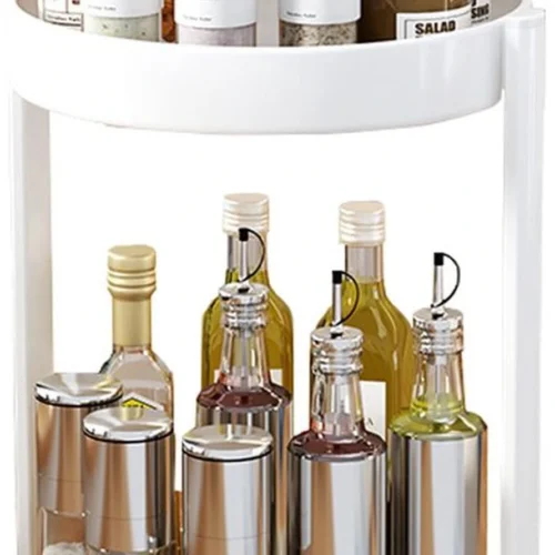 Unyqoos® Dubbele Draaibare Organizer voor Keuken en Badkamer met Metalen Afwerking en Anti-Slip Functie