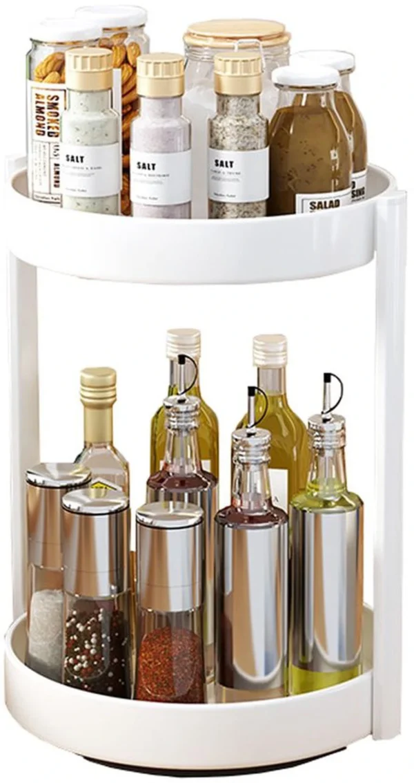 Unyqoos® Dubbele Draaibare Organizer voor Keuken en Badkamer met Metalen Afwerking en Anti-Slip Functie