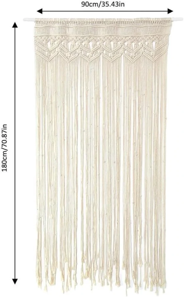 Unyqoos ® Elegant Handgeweven Macramé Draadgordijn voor Unieke Wand- en Deurdecoratie in Boho Stijl