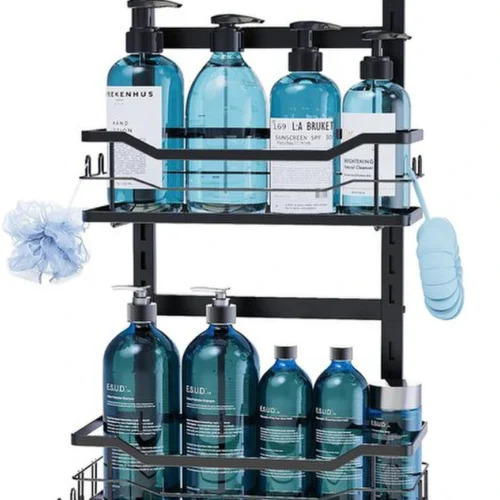 Unyqoos ® Stijlvolle Hangende Douche Organizer met Verstelbare Hoogte, Zonder Boren, Ideaal voor Badkameropslag