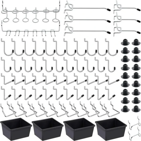 Unyqoos ® Veelzijdige Organisatieset voor Gereedschap met 146 Stuks Pegboard Haken en Accessoires