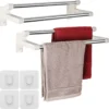 Unyqoos ® Innovatieve Zelfklevende Handdoekhouder Set met Stalen Stangen voor Badkamer en Keuken
