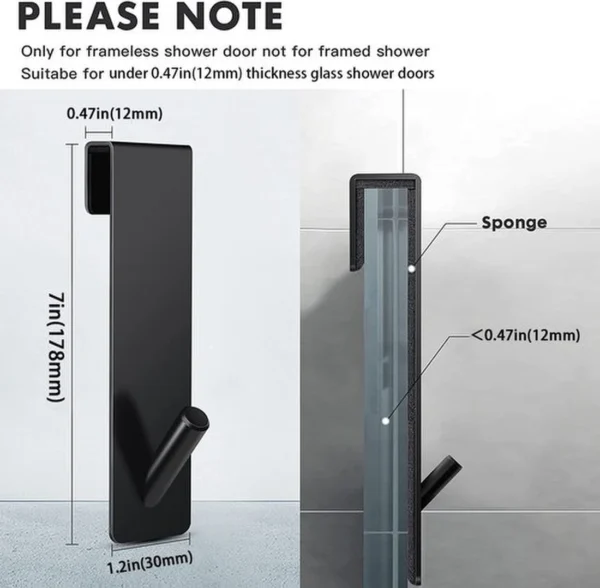 Unyqoos ® Innovatieve Roestvrij Stalen Douchehaken Set van 4 met Bescherming voor Douchewand en Badkamer