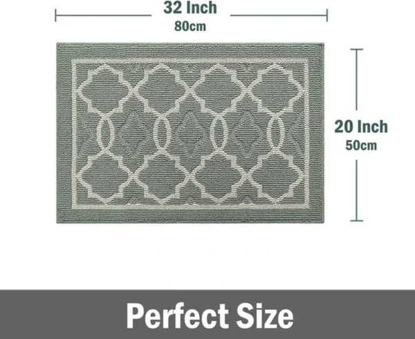 Unyqoos® Stijlvolle en Veilige Antislip Deurmat voor Binnengebruik met Laag Profiel, Groen 50 x 80 cm