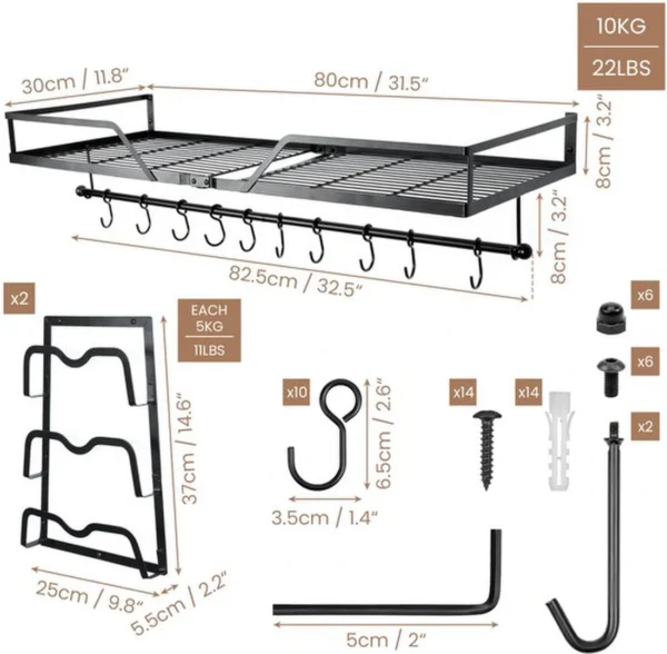 Unyqoos ® Innovatief 3-in-1 Keukenrek voor Efficiënte Opbergruimte en Gemakkelijke Toegang tot Pannen