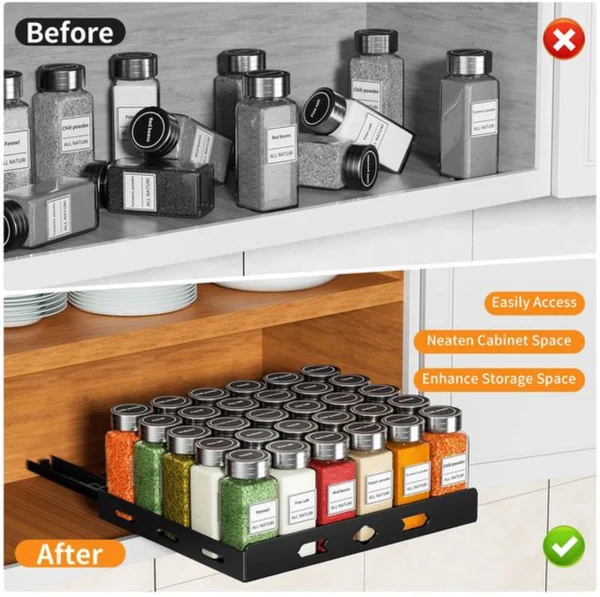 Unyqoos® Uittrekbaar Kruidenrek voor Optimale Keukenorganisatie en Ruimtebesparing in Huis