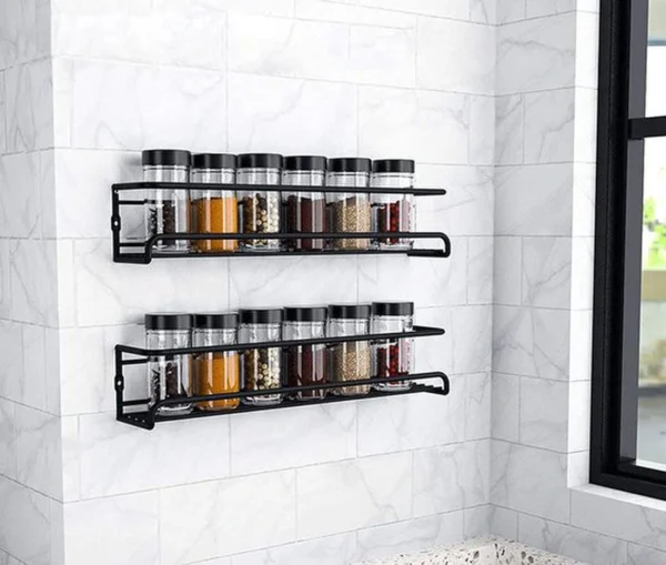 Unyqoos ® Multifunctioneel Opbergrek van Roestvrij Staal voor Keuken en Badkamer, Zonder Boren, 2/4 Stuks