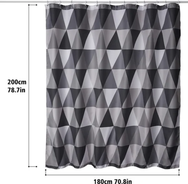 Unyqoos® Sneldrogend Polyester Douchegordijn met Driehoekig Patroon en Verzwaarde Zoom voor Badkamer