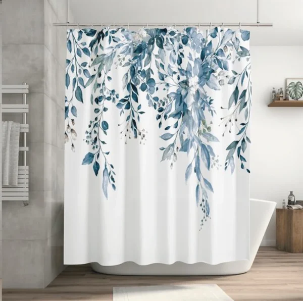 Unyqoos® Verfrissend Douchegordijn met Natuurlijk Plantenthema voor een Ontspannende Badkamerervaring