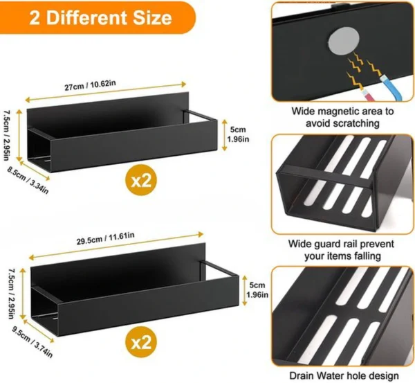 Unyqoos® Magnetische Keukenopbergoplossing met Vierdelig Kruidenrek voor IJzeren Oppervlakken