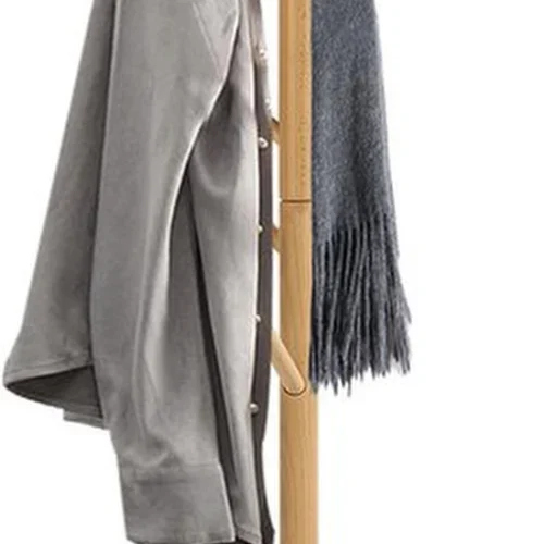 Unyqoos ® Kledingrek van Natuurlijk Beukenhout met Verstelbare Hoogte en Stabiele Basis voor Diverse Ruimtes