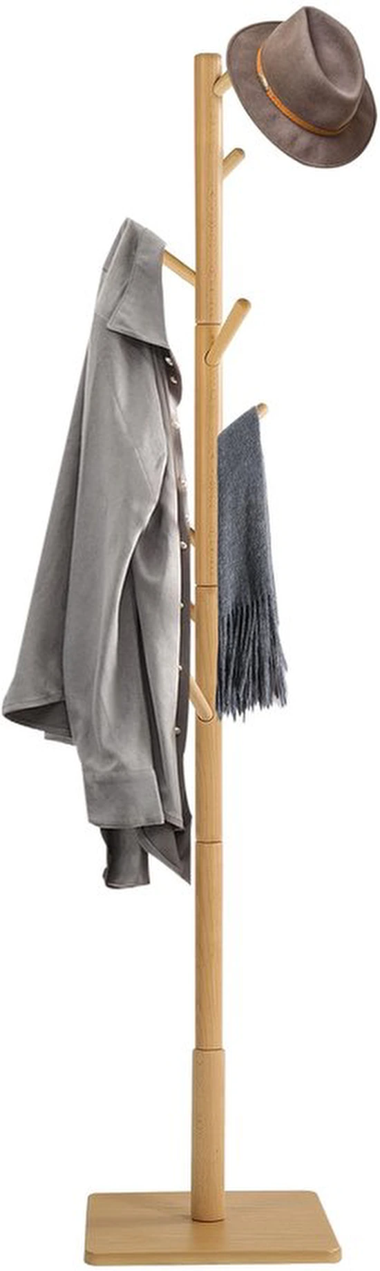 P-87213230427520-20260406130211.webp Unyqoos ® Kledingrek van Natuurlijk Beukenhout met Verstelbare Hoogte en Stabiele Basis voor Diverse Ruimtes