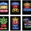 Unyqoos® Unieke Gaming Wanddecoratie Set met Neon Motieven voor Gamers en Tienerkamers