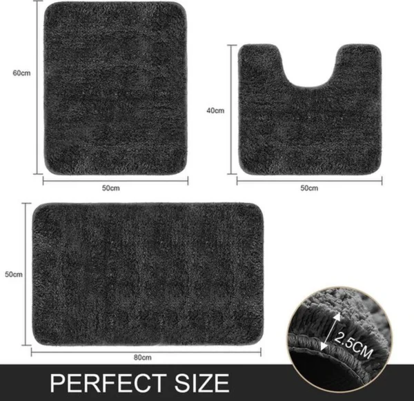 Unyqoos ® Luxueuze 3-Delige Microvezel Badmat Set voor Ultiem Comfort en Veiligheid