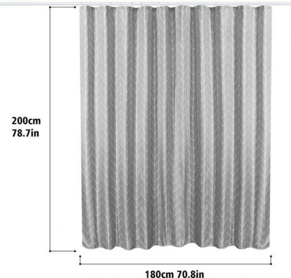 Unyqoos® Stijlvol Polyester Douchegordijn met Verzwaarde Zoom in Grijs Pijlpatroon - 180 x 200 cm