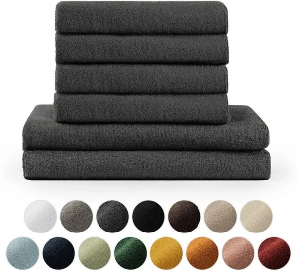 P-87213230445890-20260405185304.webp Unyqoos ® Superieure Luxe Badstoffen Handdoekenset van Hoogwaardig Katoen, 6 Stuks, Oeko-Tex Gecertificeerd, Absorberend en Zacht