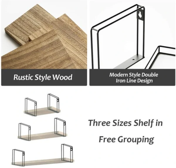 Unyqoos ® Stijlvolle Houten Wandplank Set van 3 voor Diverse Ruimtes in Huis