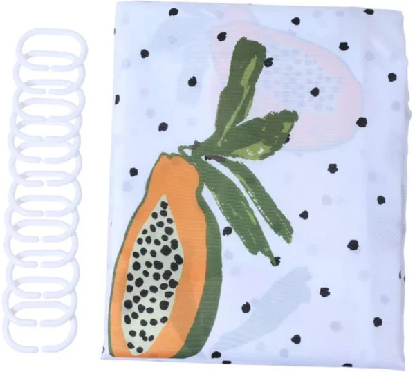 Unyqoos® Dekoratieve Papaya Douchegordijn van Hoogwaardig Waterdicht Polyester met Haken voor Badkamervernieuwing