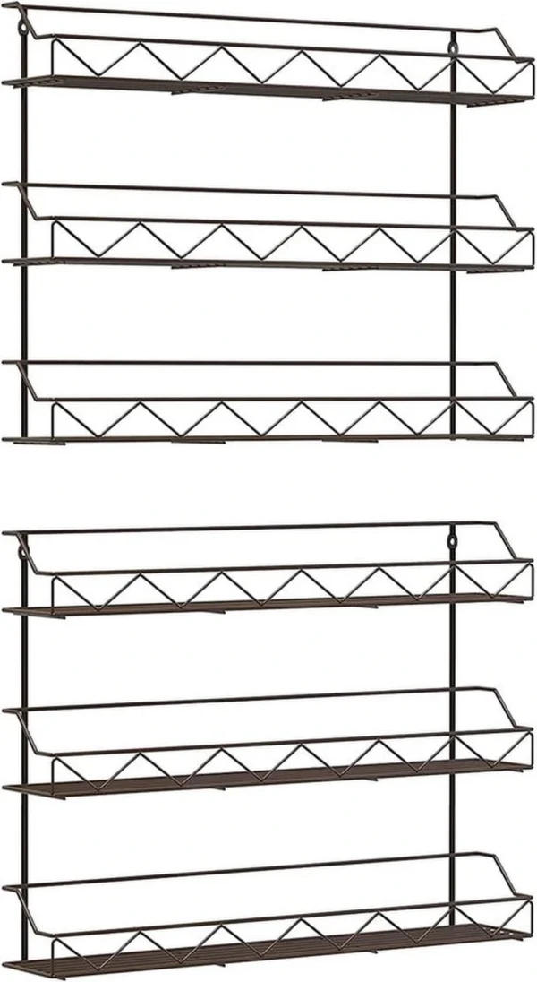 P-87213230459448-20260406101921.webp Unyqoos® Ruime Metalen Kruidenrek Set met Drie Niveaus voor Wandmontage in Keuken en Badkamer