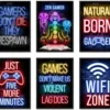 Unyqoos® Unieke Gaming Wanddecoratie Set van 6 Stuks voor de Ultieme Sfeer in Je Gamekamer