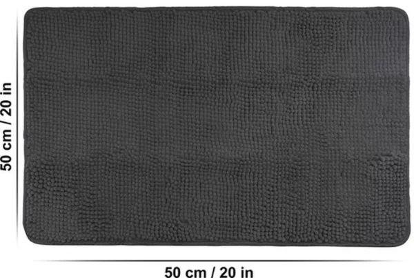 Unyqoos® Superzachte Chenille Badmat met Antislip en Geschikt voor Vloerverwarming, 50 x 80 cm, Antraciet