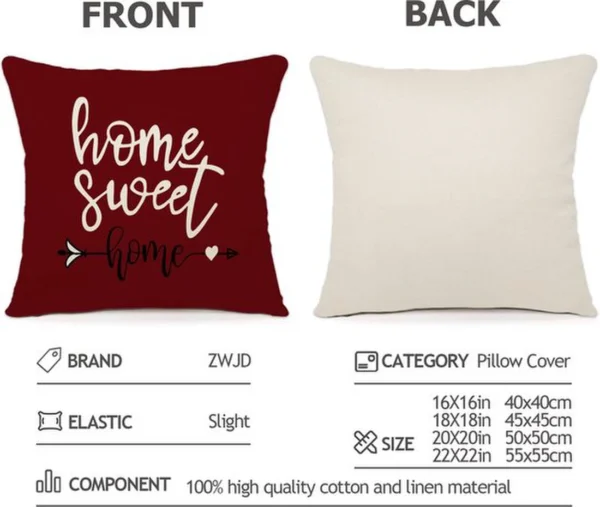 Unyqoos ® Stijlvolle Set van Vier Kussenhoezen voor Binnen en Buiten in Rijke Bordeauxkleur