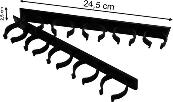 Unyqoos® Kruidenorganizer met Zelfklevende Strips en Clips voor Keukenkast, Zwart, 6 Stroken voor 30 Specerijen