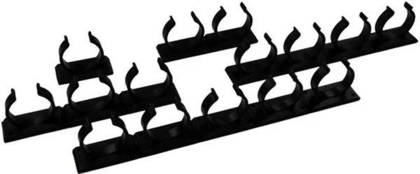 Unyqoos® Kruidenorganizer met Zelfklevende Strips en Clips voor Keukenkast, Zwart, 6 Stroken voor 30 Specerijen