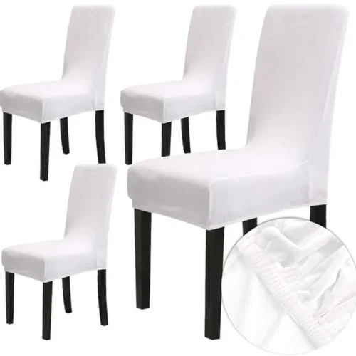 Unyqoos ® Set van 4 Luxe Fluwelen Stretch Stoelhoezen voor Diverse Gelegenheden, Eetkamerstoelen en Meer