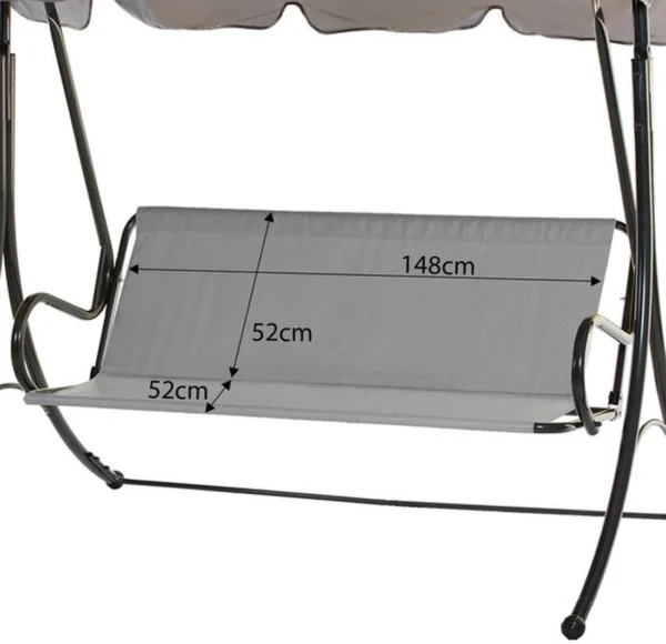 Unyqoos ® Comfortabel en Waterbestendig Schommelbank Zitkussen voor Buiten, 2 en 3 Zitplaatsen, Grijs