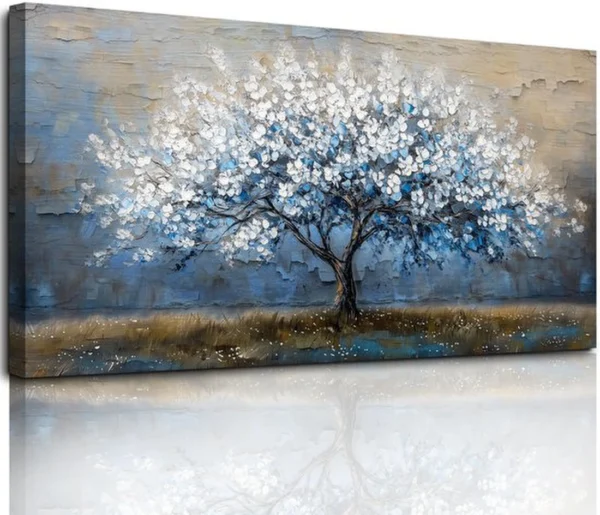 P-87213230473990-20260406123612.webp Unyqoos® Tijdloze Elegantie: Grote Blauwwitte Bloemenkunst op Canvas voor Elke Ruimte
