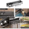 Unyqoos® Uitgebreide Muurbevestigde Kruidenorganizer voor Keuken en Badkamer met Flexibele Installatieopties