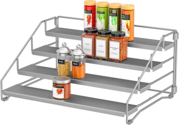 Unyqoos ® Kruidenrek met Vier Verstelbare Niveaus voor Optimale Keukenorganisatie