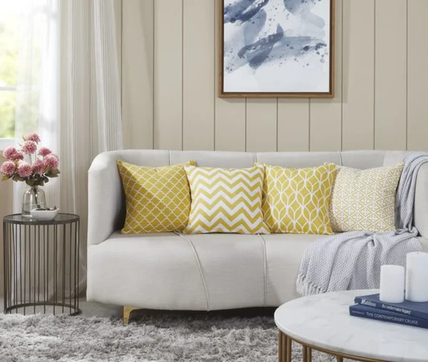 Unyqoos ® Stijlvolle Set van 4 Decoratieve Kussenovertrekken voor Woonkamerbank, 45 x 45 cm