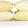 Unyqoos ® Stijlvolle Set van 4 Decoratieve Kussenovertrekken voor Woonkamerbank, 45 x 45 cm