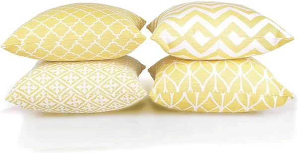 Unyqoos ® Stijlvolle Set van 4 Decoratieve Kussenovertrekken voor Woonkamerbank, 45 x 45 cm