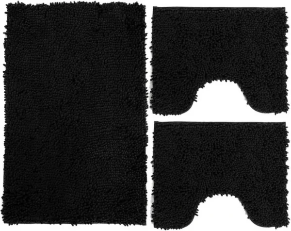 P-87213230479860-20260405134045.webp Unyqoos® Badkamer Comfort Microvezel Tapijtset - Luxe 3-Delige Antislip Matten in Stijlvolle Zwarttinten