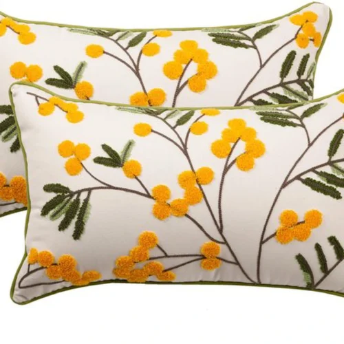 Unyqoos ® Set van 2 Moderne Bloemen Kussenhoezen voor Binnen en Buiten - 30x50 cm