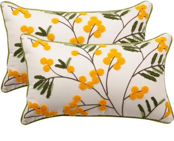 P-87213230480200-20260406110352.webp Unyqoos ® Set van 2 Moderne Bloemen Kussenhoezen voor Binnen en Buiten - 30x50 cm