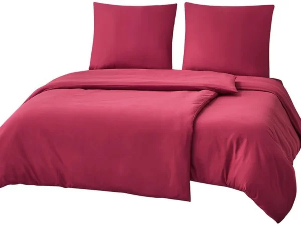 Unyqoos ® Luxueuze Wijnrode Microvezel Beddengoedset voor het Hele Jaar, 4-delig