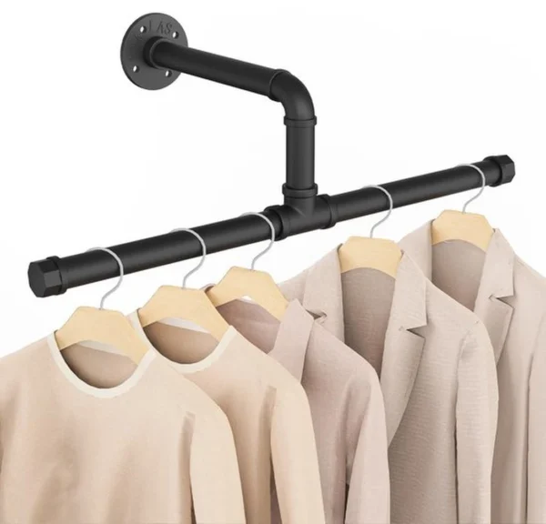 Unyqoos ® Kledingrek voor Wandmontage in Industrieel Design met Ruimtebesparende Eigenschappen voor Elke Kamer