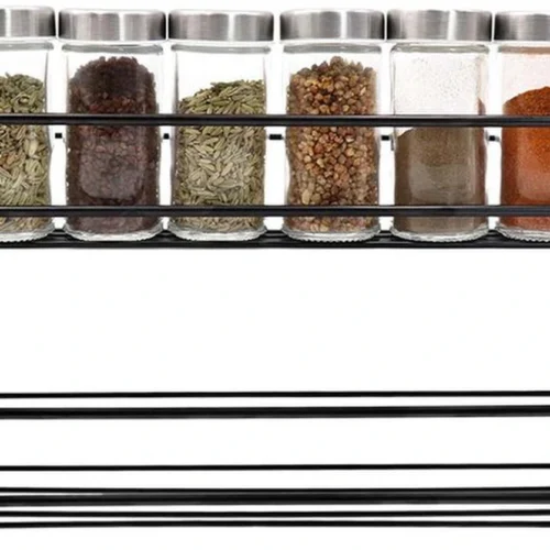Unyqoos® Kruidenrek voor Muurmontage, Set van 2, Zonder Boren, Veelzijdig Keuken- en Badkameropbergsysteem