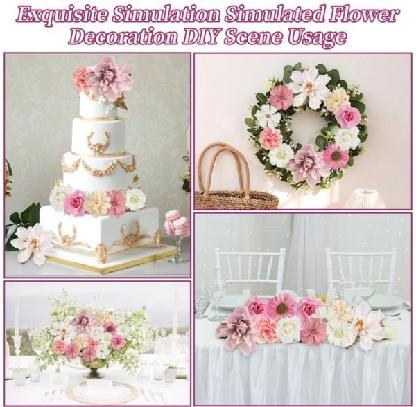 Unyqoos ® Kleurrijke Set Kunstbloemen voor Creatieve Doe-Het-Zelf Projecten en Decoraties