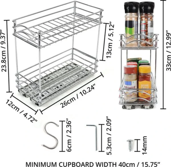 Unyqoos ® Uittrekbare Keukenkast Organizer voor Optimaal Gebruik van Verticale Ruimte