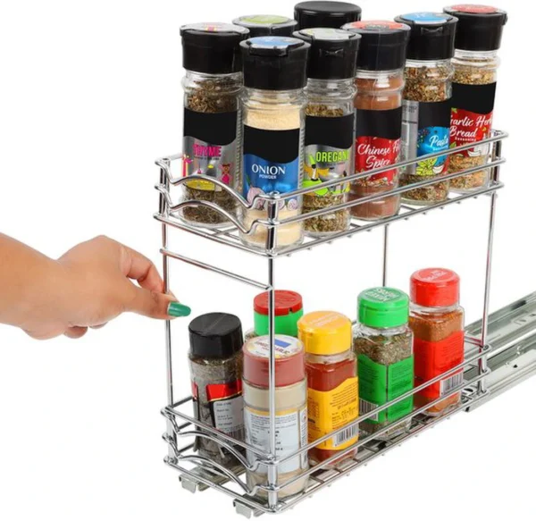 Unyqoos ® Uittrekbare Keukenkast Organizer voor Optimaal Gebruik van Verticale Ruimte