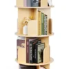 Unyqoos® Buitengewoon Praktisch 360° Draaibaar Boekenrek met Vier Niveau's en Vier Stevige Poten in Natuurlijke Kleur